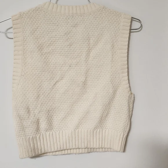 Sunday Best V-Neck Cream Sweater Vest - Picture 4 of 5